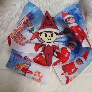 Christmas elf jumbo hair bow